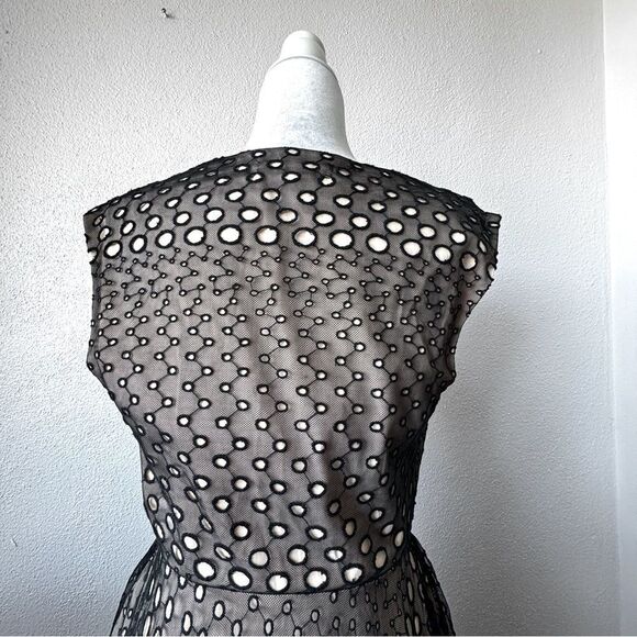 Anthropologie Eva Franco Black Lace Swing Dress Sleeveless Elegant SZ 4 - Picture 8 of 12
